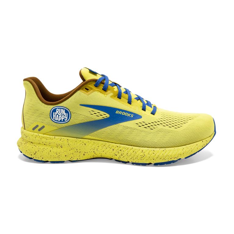 Brooks Launch 8 - Mens Light Cushion Road Running Shoes - Golden Kiwi/Pale Banana/Victoria Blue (423